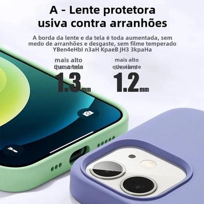 Imagem de Capa de Silicone Líquida Luxuosa para iPhone 15/14/13/12/11 - À Prova de Choques