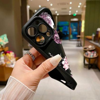 Imagem de Capa De Silicone Macia Com Estampa De Peônia Roxa Para iPhone 16 pro Max 17 Air 11 12 13 14 15 16