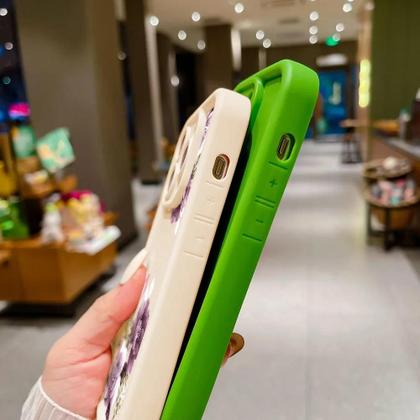 Imagem de Capa De Silicone Macia Com Estampa De Peônia Roxa Para iPhone 16 pro Max 17 Air 11 12 13 14 15 16