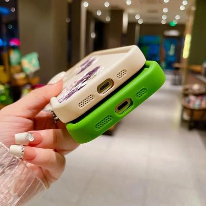 Imagem de Capa De Silicone Macia Com Estampa De Peônia Roxa Para iPhone 16 pro Max 17 Air 11 12 13 14 15 16