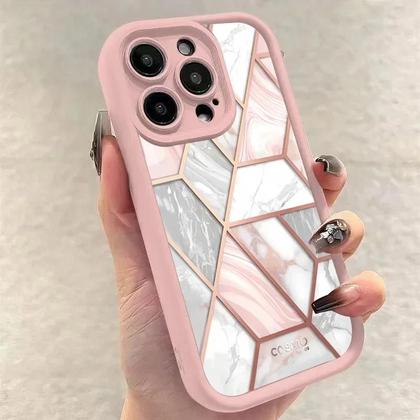Imagem de Capa De Silicone Macia Com Padrão De Mármore Para iPhone 16 pro Max 15 14 13 12 11 XS X XR 7 8 16