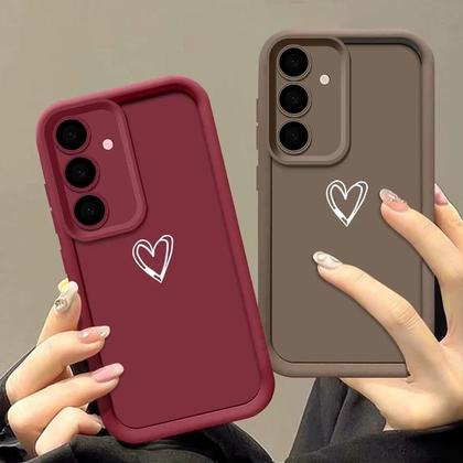 Imagem de Capa De Silicone Macia Em Forma De Coração Para Samsung Galaxy A17 A55 A56 A54 A34 A36 A26 A16 5G
