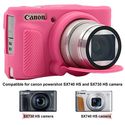 Imagem de Capa de silicone para câmera BOVKE para Canon PowerShot SX740 rosa