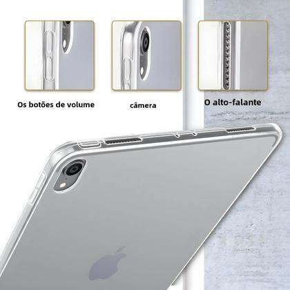 Imagem de Capa de Silicone TPU Transparente para iPad - Compatível com Mini 6/5, Air 4/3/2/1, Pro 11/10.5/10.2, 9ª/8ª/7ª Geração