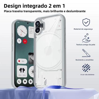 Imagem de Capa De Silicone Transparente Fosca À Prova De Choque Para Nothing Phone 1 5G Com Amortecimento De