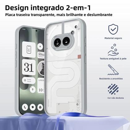 Imagem de Capa De Silicone Transparente Fosca À Prova De Choque Para Nothing Phone 2A A142P Com Amortecimento