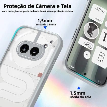 Imagem de Capa De Silicone Transparente Fosca À Prova De Choque Para Nothing Phone 2A A142P Com Amortecimento