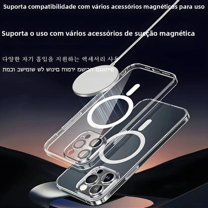 Imagem de Capa De Silicone Transparente Magsafe Para Apple iPhone 16 15 14 13 12 11 pro Max Com Proteção Para