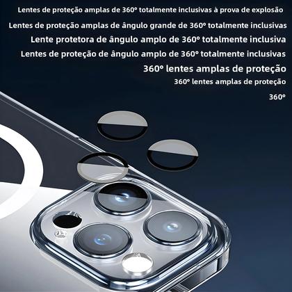 Imagem de Capa De Silicone Transparente Magsafe Para Apple iPhone 16 15 14 13 12 11 pro Max Com Proteção Para