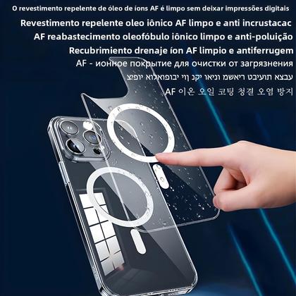 Imagem de Capa De Silicone Transparente Magsafe Para Apple iPhone 16 15 14 13 12 11 pro Max Com Proteção Para