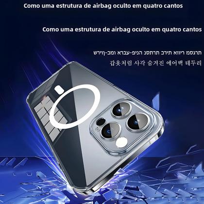 Imagem de Capa De Silicone Transparente Magsafe Para Apple iPhone 16 15 14 13 12 11 pro Max Com Proteção Para