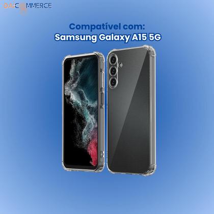 Imagem de Capa de Silicone Transparente p/ Smatphone Samsung Galaxy A15 Anti Impacto com Bordas Reforçadas Anti Queda