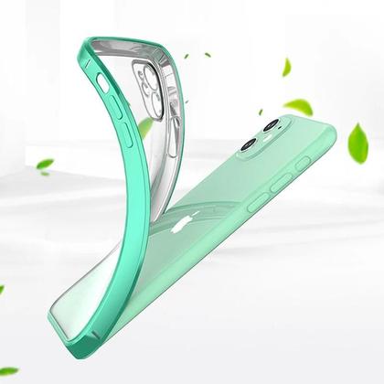 Imagem de Capa de Silicone Transparente para iPhone - Luxo e Proteção (11, 12, 13, 14, X, XR, XS Max, 8, 7 Plus)