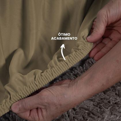 Imagem de Capa de Sofá 2 e 3 Lugares Elasticada Malha Gel 28 Elásticos Avelã