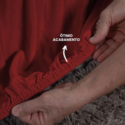 Imagem de Capa de Sofá 2 e 3 Lugares Elasticada Malha Gel 28 Elásticos Vermelho