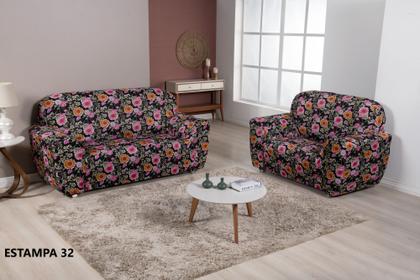 Imagem de Capa De Sofá 2 E 3 Lugares Estampada Coladinha Òtima Oferta Com Elástico