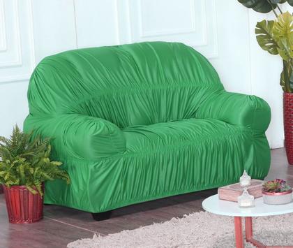 Imagem de Capa de Sofá 2 e 3 Lugares King Retrô Elasticada Malha Gel Verde