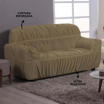 Imagem de Capa de Sofá 2 e 3 Lugares Malha Gel 21 Elasticos Avelã