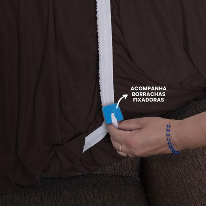 Imagem de Capa de Sofá 2 e 3 Lugares Malha Gel 21 Elasticos Tabaco