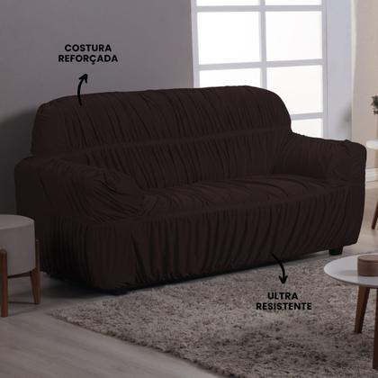Imagem de Capa de Sofá 2 e 3 Lugares Malha Gel 21 Elasticos Tabaco