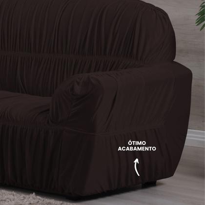 Imagem de Capa de Sofá 2 e 3 Lugares Malha Gel 21 Elasticos Tabaco