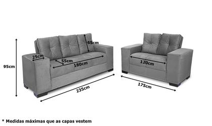 Imagem de Capa de Sofá 2 e 3 Lugares Paris Retrô Elasticada Malha Gel Avelã Bege