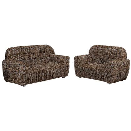 Imagem de Capa De Sofá 3 E 2 Lugares Elasticada Estampa De Onça