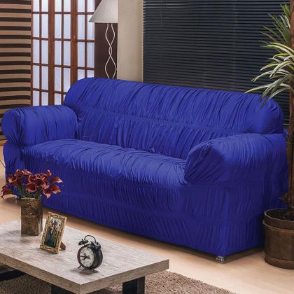 Imagem de Capa de Sofá América 2 e 3 Lugares Elasticada Malha Gel - Azul Royal