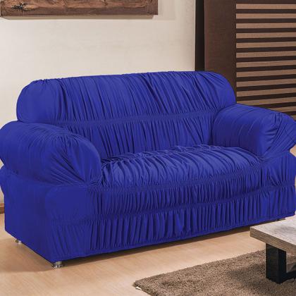 Imagem de Capa de Sofá América 2 e 3 Lugares Elasticada Malha Gel - Azul Royal