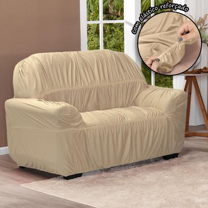 Imagem de Capa De Sofá Avulsa Elasticada 2 Lugares Em Malha Palha - Shop Casa Nobre
