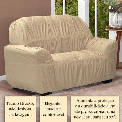 Imagem de Capa De Sofá Avulsa Elasticada 2 Lugares Em Malha Palha - Shop Casa Nobre