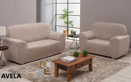 Imagem de Capa De Sofá Coladinha 2 E 3 Lugares Lisa Com Elástico Mais Fixador Malha Lisa