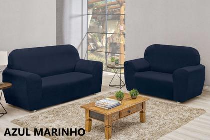 Imagem de Capa De Sofá Coladinha 2 E 3 Lugares Lisa Com Elástico Mais Fixador Malha Lisa