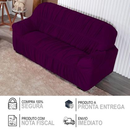 Imagem de Capa De Sofá Elasticada 3 Lugares King Protetor Vinho