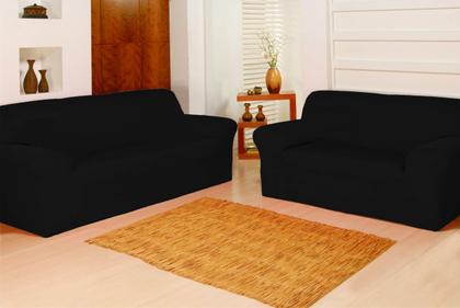 Imagem de Capa de Sofá Elasticada Coladinha Lisa ~ 2 Peças ~ 2 e 3 Lugares ~ Toque Macio
