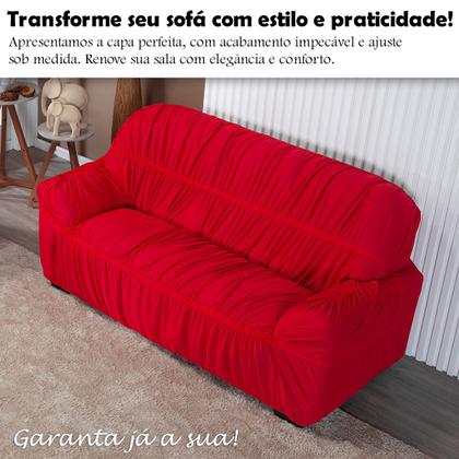 Imagem de Capa De Sofá Elasticada Malha 3 Lugares Avulsa Vermelho - Shop Casa Nobre