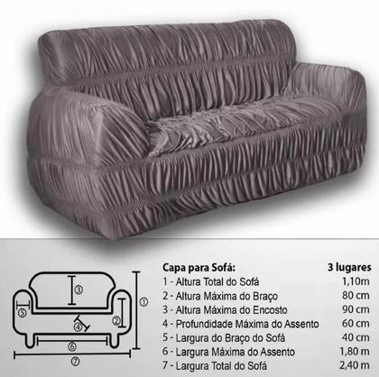 Imagem de Capa De Sofá Elasticada Penélope 2 E 3 Lugares Bege