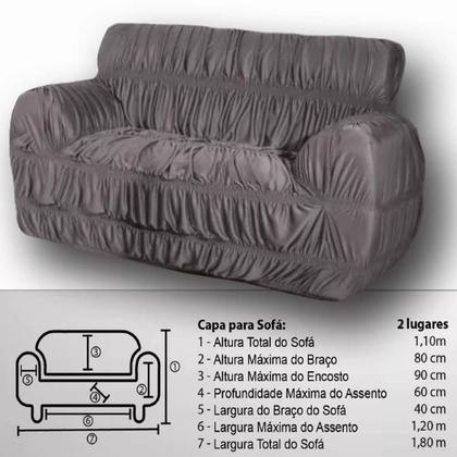 Imagem de Capa De Sofá Elasticada Penélope 2 E 3 Lugares Bege