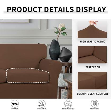 Imagem de Capa de sofá fácil de usar, elástica e lavável para sofá de 3 almofadas