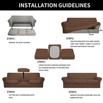 Imagem de Capa de sofá fácil de usar, elástica e lavável para sofá de 3 almofadas