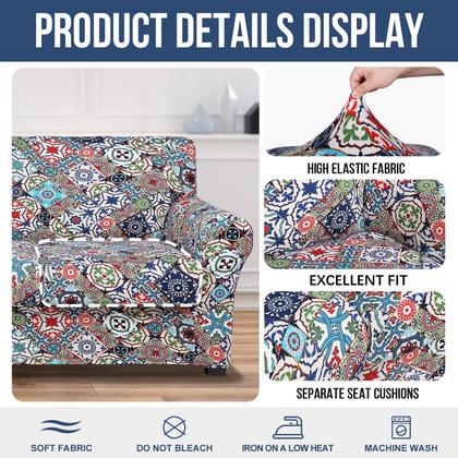 Imagem de Capa de sofá hyha Floral Pattern com estampa elástica, 4 peças