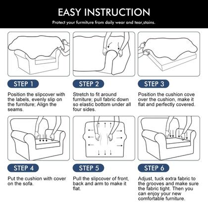 Imagem de Capa de sofá hyha Floral Pattern com estampa elástica, 4 peças