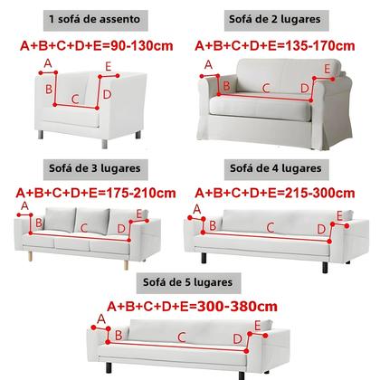 Imagem de Capa de Sofá Jacquard Elástica - Lavável, Cor Sólida, para Sofás em Formato de L (1, 2, 3, 4 ou 5 Lugares)