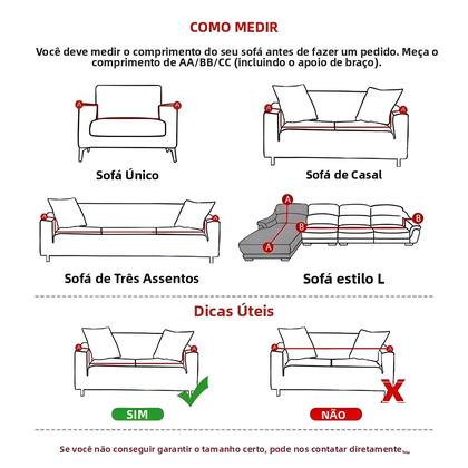 Imagem de Capa De Sofá Jacquard Elástica Para Sofás De 1, 2, 3 E 4 Lugares, Capa Para Sofá Em L Para Sala De