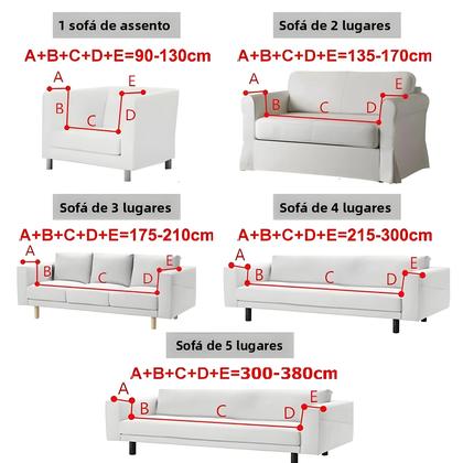 Imagem de Capa De Sofá Jacquard Elástica Para Sofás De 1, 2, 3 E 4 Lugares, Capa Para Sofá Em L Para Sala De