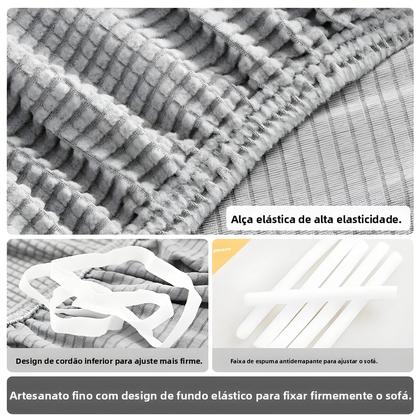 Imagem de Capa De Sofá Jacquard Elástica Para Sofás De 1, 2, 3 E 4 Lugares, Capa Para Sofá Em L Para Sala De