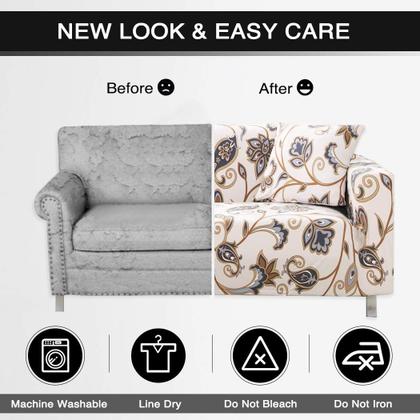 Imagem de Capa de sofá Lamberia Stretch para sofá de 3 almofadas com fronhas