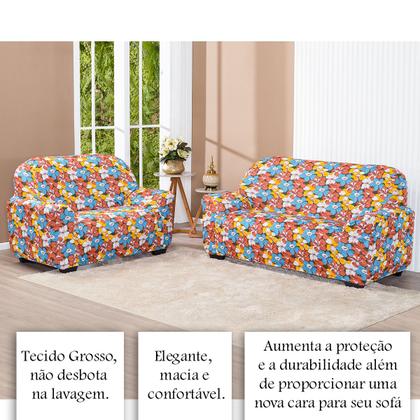 Imagem de Capa De Sofa Lisa 2 E 3 Lugares Malha Gel Estampas Variadas