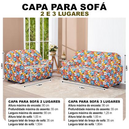 Imagem de Capa De Sofa Lisa 2 E 3 Lugares Malha Gel Estampas Variadas
