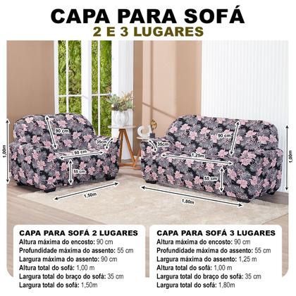 Imagem de Capa De Sofa Lisa 2 E 3 Lugares Malha Gel Estampas Variadas